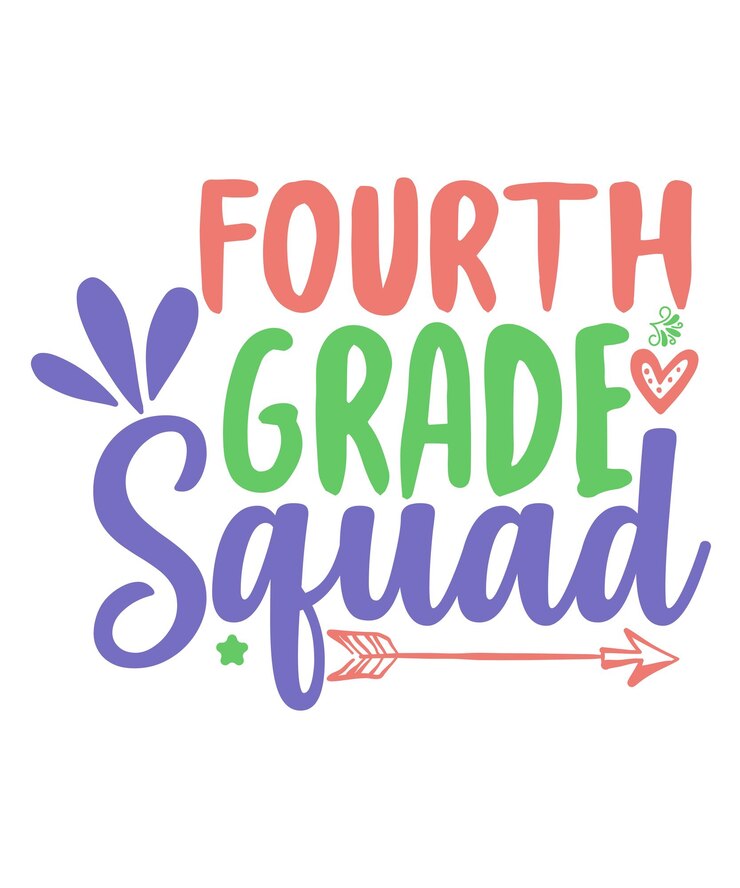 Vector cuarto grado es fondo de escuadrón citas inspiradoras tipografía diseño de letras primer día de escuela