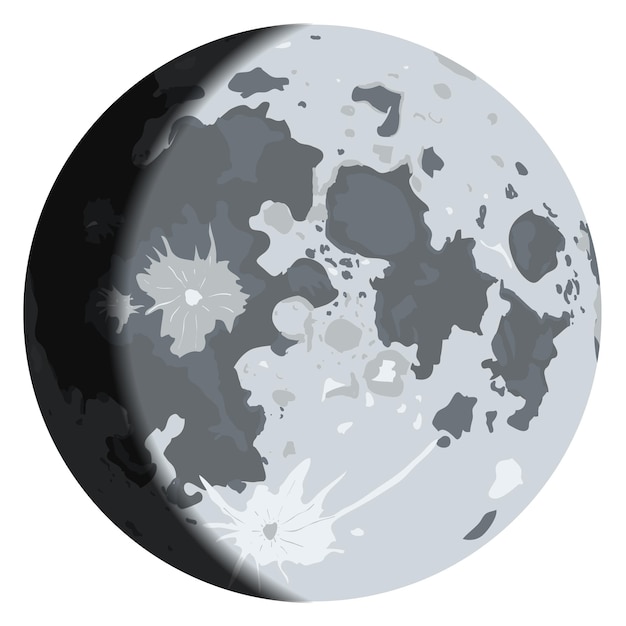 Cuarto de luna Fase de luna creciente de satélite de tierra natural