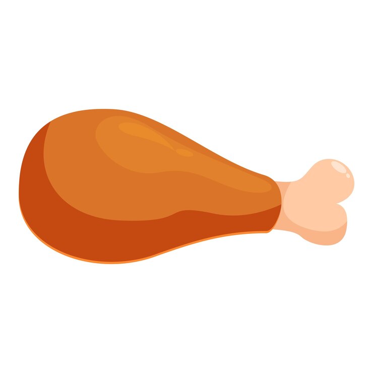 Cuarto de pata de pollo asado aislado sobre un fondo blanco
