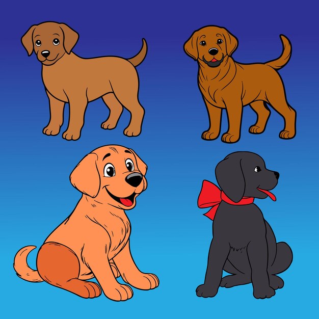 Cuatro adorables cachorros de Labrador Retriever