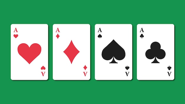 Cuatro ases jugando a las cartas