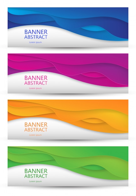 Cuatro colores banner vector gráfico