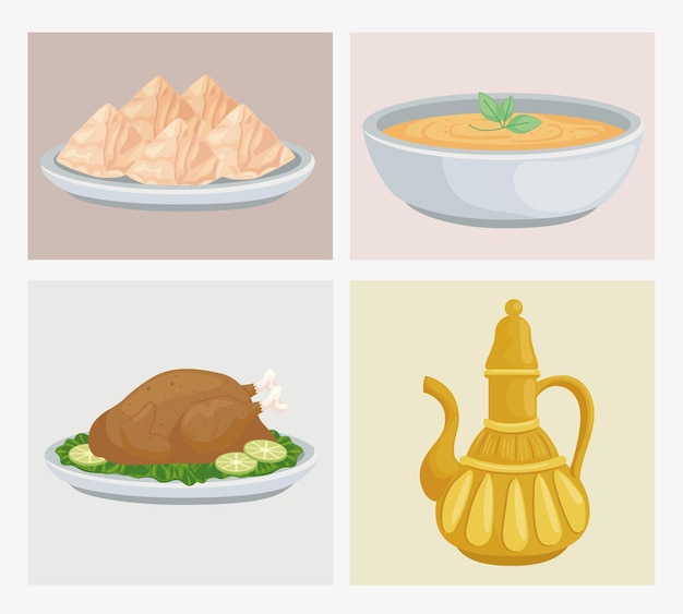 Cuatro comidas árabes