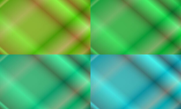 cuatro conjuntos de fondo abstracto de neón de luz roja con texturas de rayos cruzados. verde y azul pastel