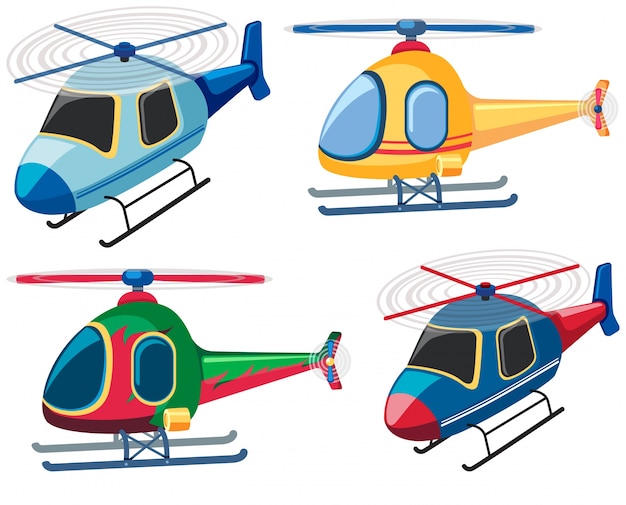 Cuatro diseños de helicópteros