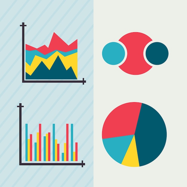 Vector cuatro elementos de infografía