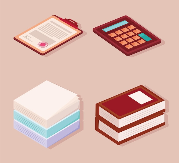 Cuatro iconos de asesoramiento legal