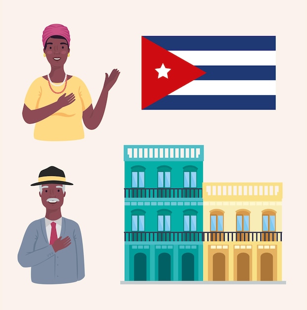 Cuatro iconos de país de cuba