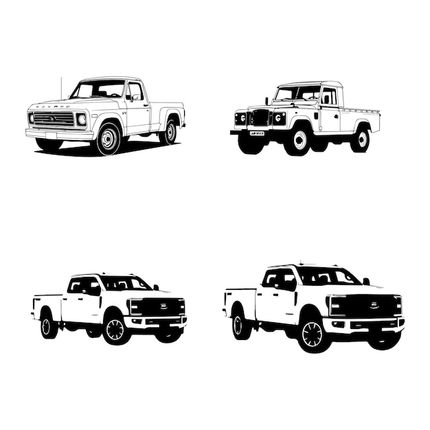 cuatro imágenes de un camión con la palabra Ford en el lado