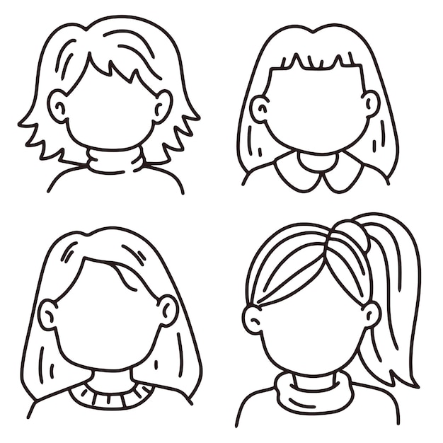 cuatro imágenes de una mujer con diferentes caras y rostros