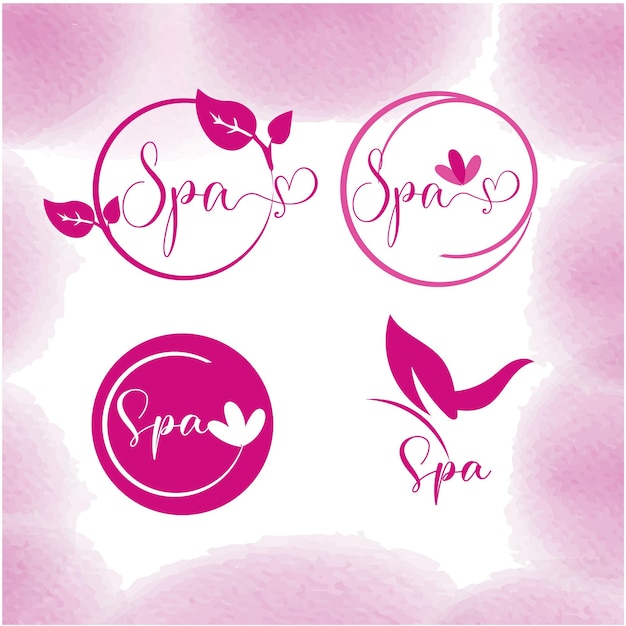 Vector cuatro logotipos diferentes para spa y spa.