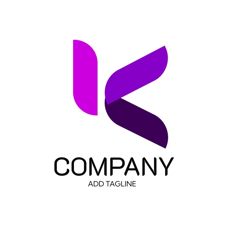 Vector cuatro logotipos k coloridos para diferentes compañías