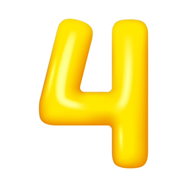 Cuatro números d número cuarto aniversario globo
