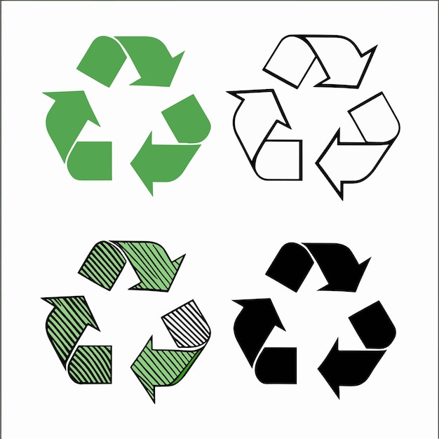 Cuatro símbolos de reciclaje