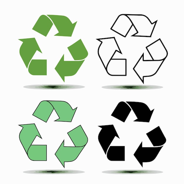 Cuatro símbolos de reciclaje