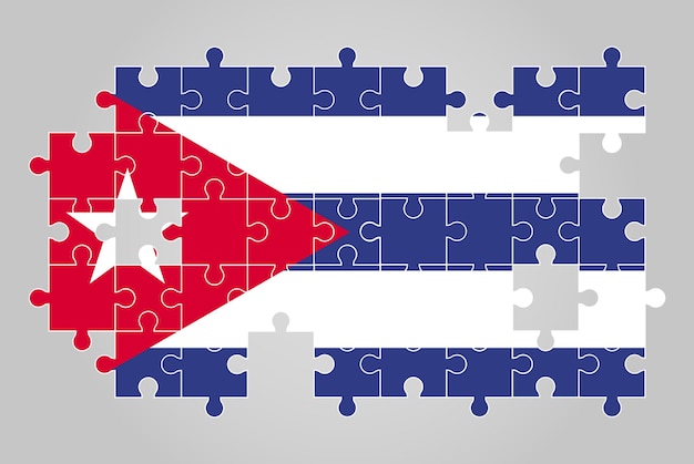 Cuba bandera forma de rompecabezas vector rompecabezas mapa Cuba bandera para niños