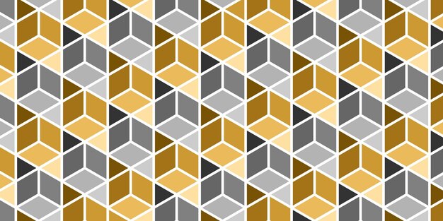 Cube geomatric pattren color dorado y gris.