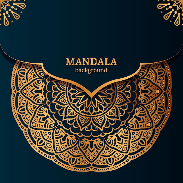 Una cubierta azul y dorada para una cubierta para un fondo de mandala