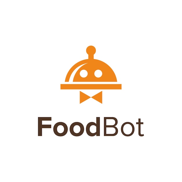 cubierta de comida móvil y robot, simple, elegante, creativo, geométrico, moderno, logotipo, diseño