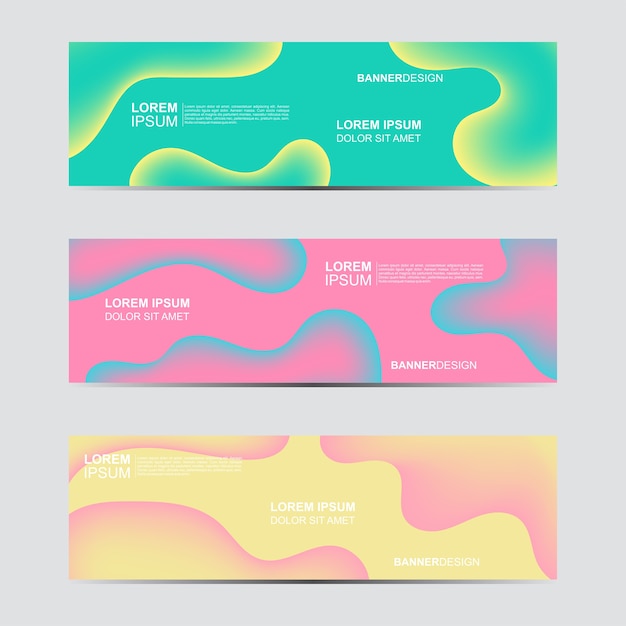 Cubierta fluida de colores para banner