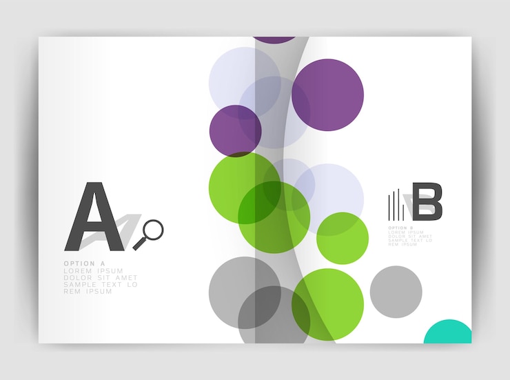 Vector cubierta de informe anual de círculos abstractos plantilla de folleto de negocios moderno fondo abstracto de folleto de negocios