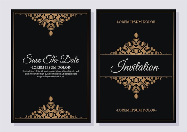 cubierta de invitación de decoración de lujo de estilo clásico