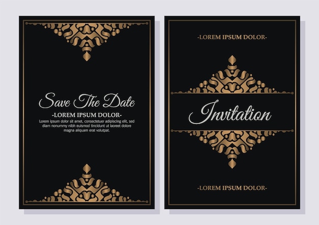 Cubierta de invitación de decoración de lujo de estilo clásico