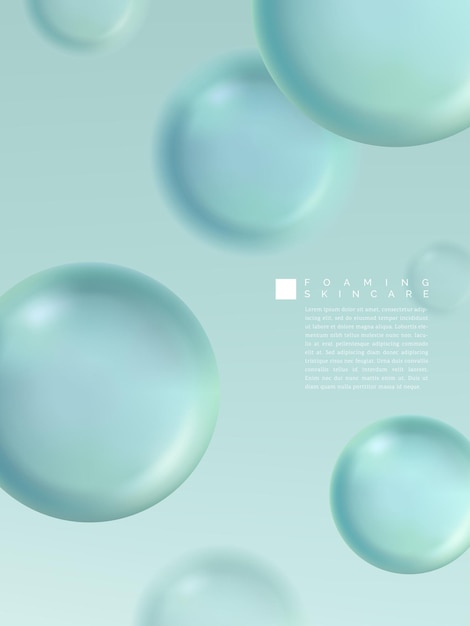 Cubierta de libro de póster de burbujas de agua abstracta minimalista vectorial o fondo de publicidad azul clarox9