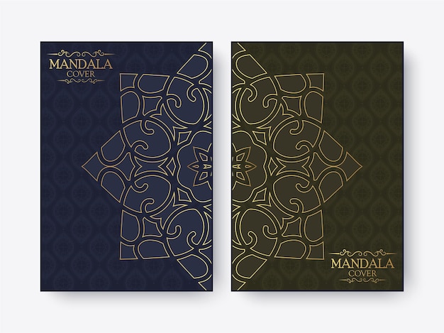 Cubierta de mandala de lujo en color oscuro