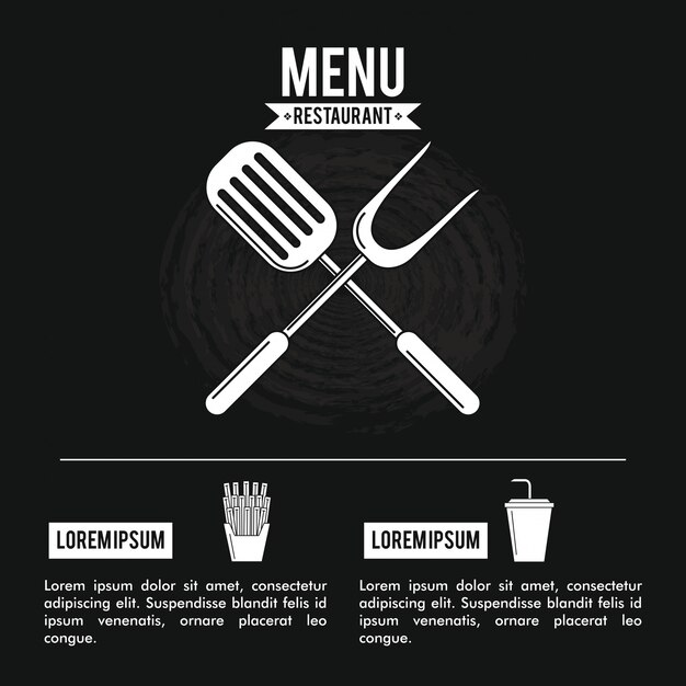 Cubierta del menú del restaurante con información