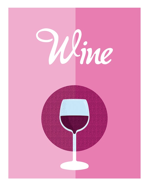 Vector cubierta del menú vino con diseño gráfico de la ilustración vectorial taza