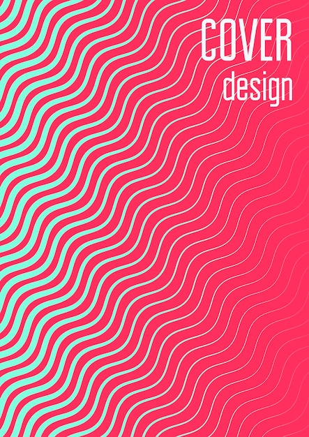 Cubierta mínima abstracta con ondas geométricas y degradados Diseño de moda con trama de semitonos Plantilla de cubierta mínima abstracta para invitación de banner de libro y póster Ilustración de negocios futurista