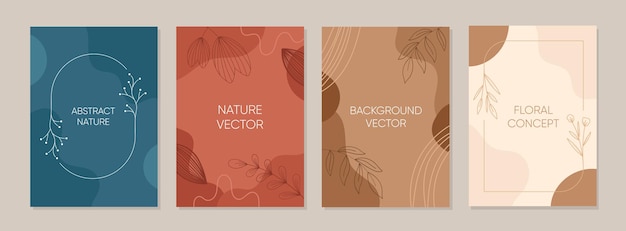 Cubierta de naturaleza floral con texto de espacio de copia
