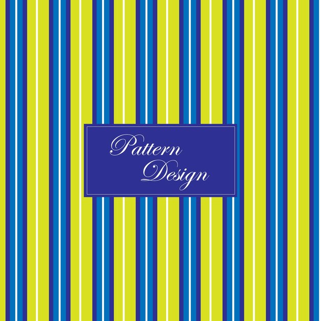 una cubierta a rayas azules y amarillas con una etiqueta azul que dice diseño de patrón