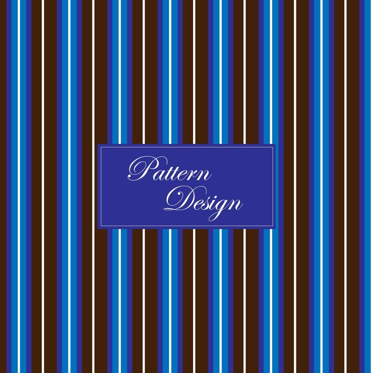 Vector una cubierta a rayas azules y marrones con una etiqueta a rayas marrones