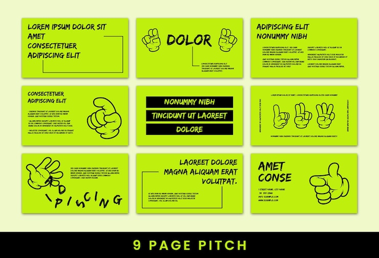 Vector cubierta de tono verde brillante con ilustraciones