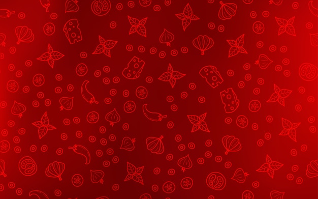 Cubierta de vector rojo oscuro con cocina gourmet