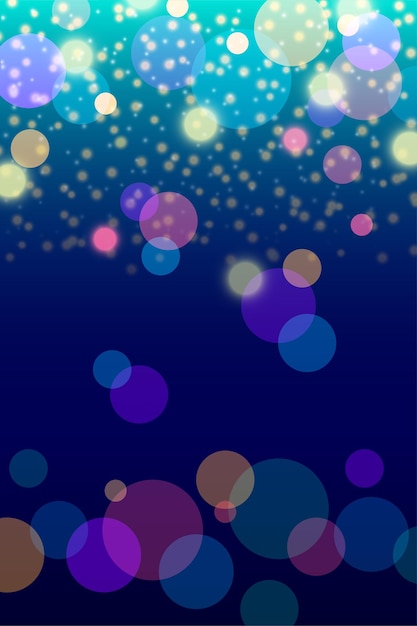 Cubierta vectorial 3D de fondo de bokeh borroso vertical