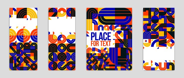 Vector cubiertas abstractas modernas de pancartas con diseño geométrico vectorial moderno, de moda y elegante, fondos con lugares para el texto
