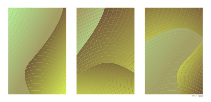 Vector cubiertas de carteles en blanco de moda con luces de neón en gradiente