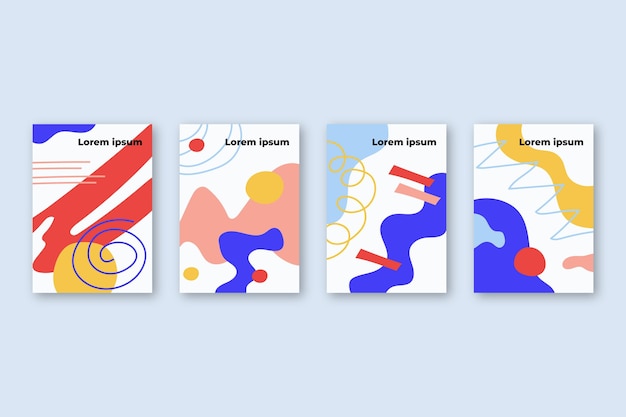 Cubiertas de formas abstractas dibujadas a mano