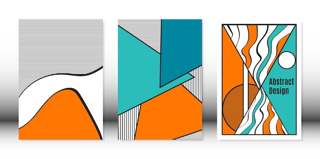 Cubiertas geométricas mínimas abstractas de diseño de fondo Bauhaus