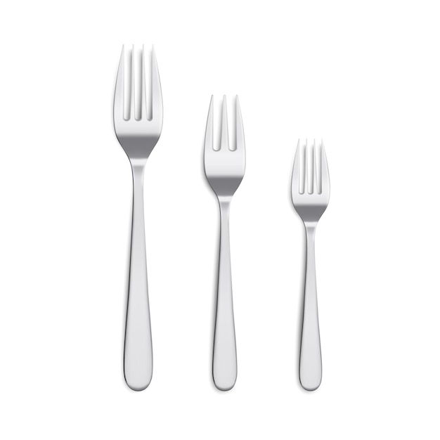Cubiertos de cocina realistas para cocinar y servir
