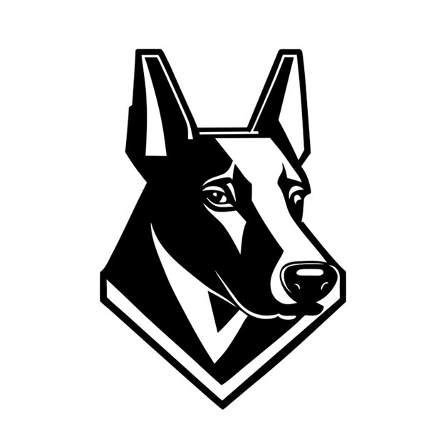 El cubismo simple, la caña, el logotipo del perro, la mascota, el vector, la ilustración del vector, el dibujo animado.