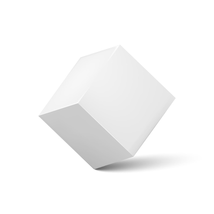 Vector cubo aislado sobre fondo blanco ilustración vectorial