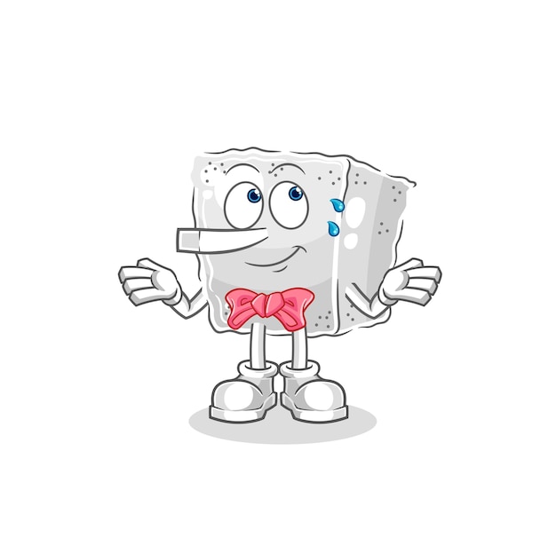 El cubo de azúcar miente como el vector de la mascota de dibujos animados del personaje de Pinocho