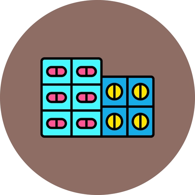 Vector un cubo azul con los números 1 y 3 en el medio