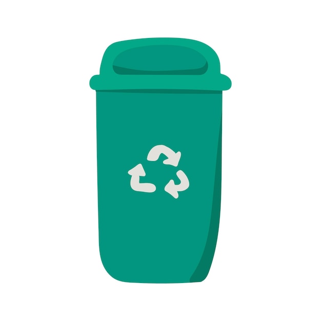 Cubo de basura ecológico colorido con icono de reciclaje Cubo de basura ecológico con icono de reciclaje Icono de basura ecológica