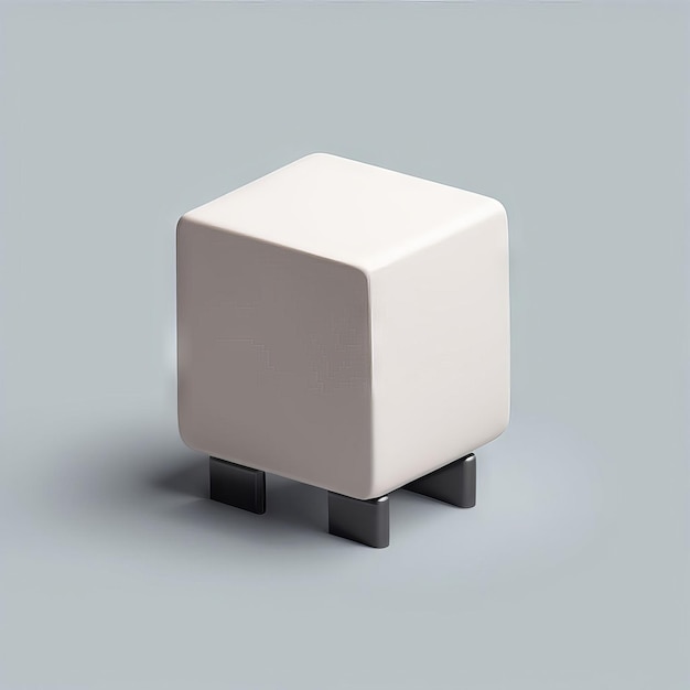 Vector cubo blanco aislado en un fondo blanco ilustración 3d cubo blanco isolado en un backgr blanco