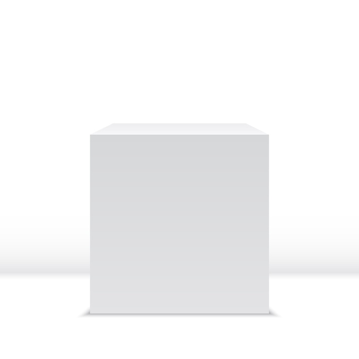 Vector cubo blanco caja. ilustración.